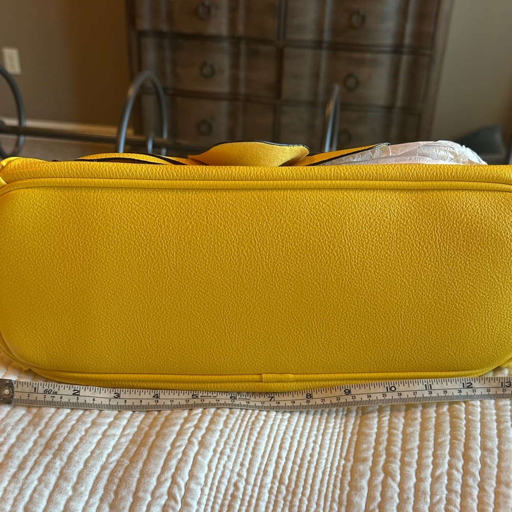 Yellow Floral leather two way Handbag - New - Picture 9 of 12